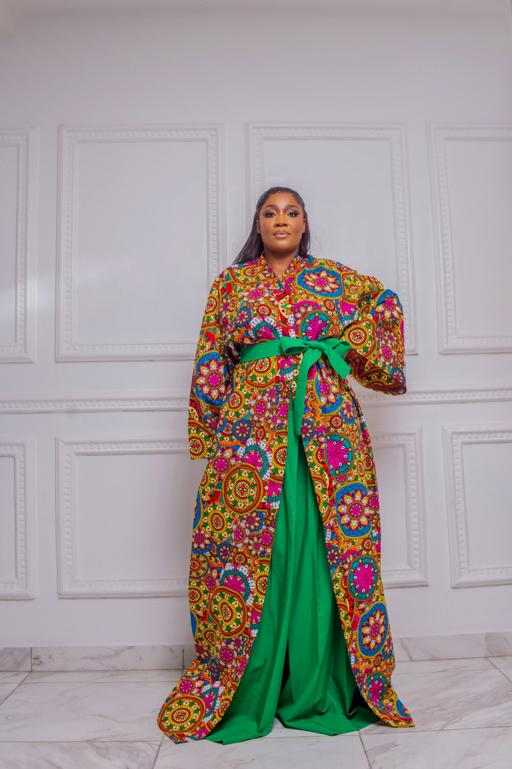 FULL LENGTH MULTICOLOR AFRICAN ANKARA PRINT KIMONO