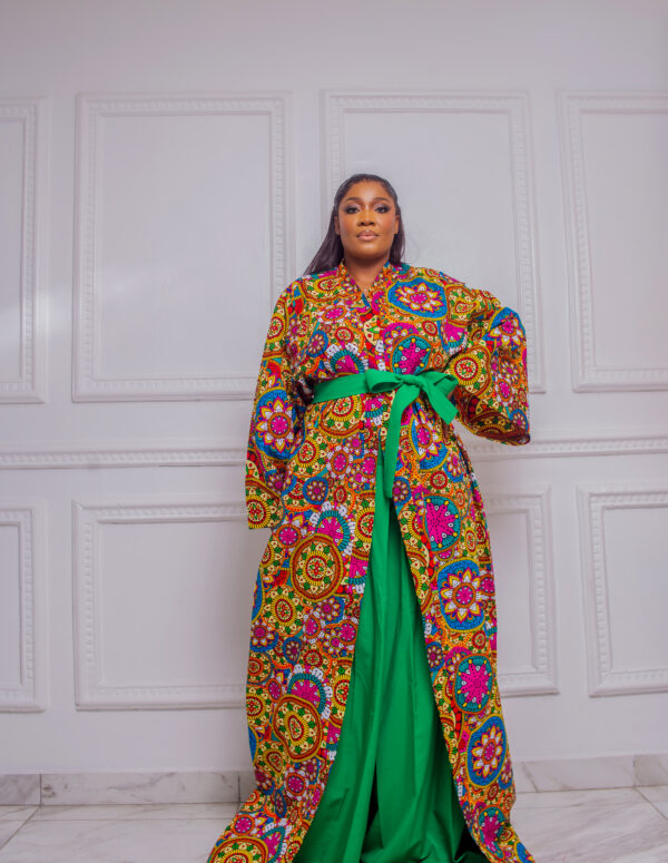 FULL LENGTH MULTICOLOR AFRICAN ANKARA PRINT KIMONO