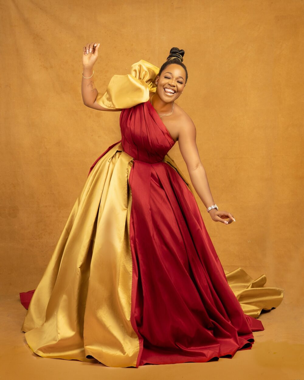 The Golden Red Ball Dress
