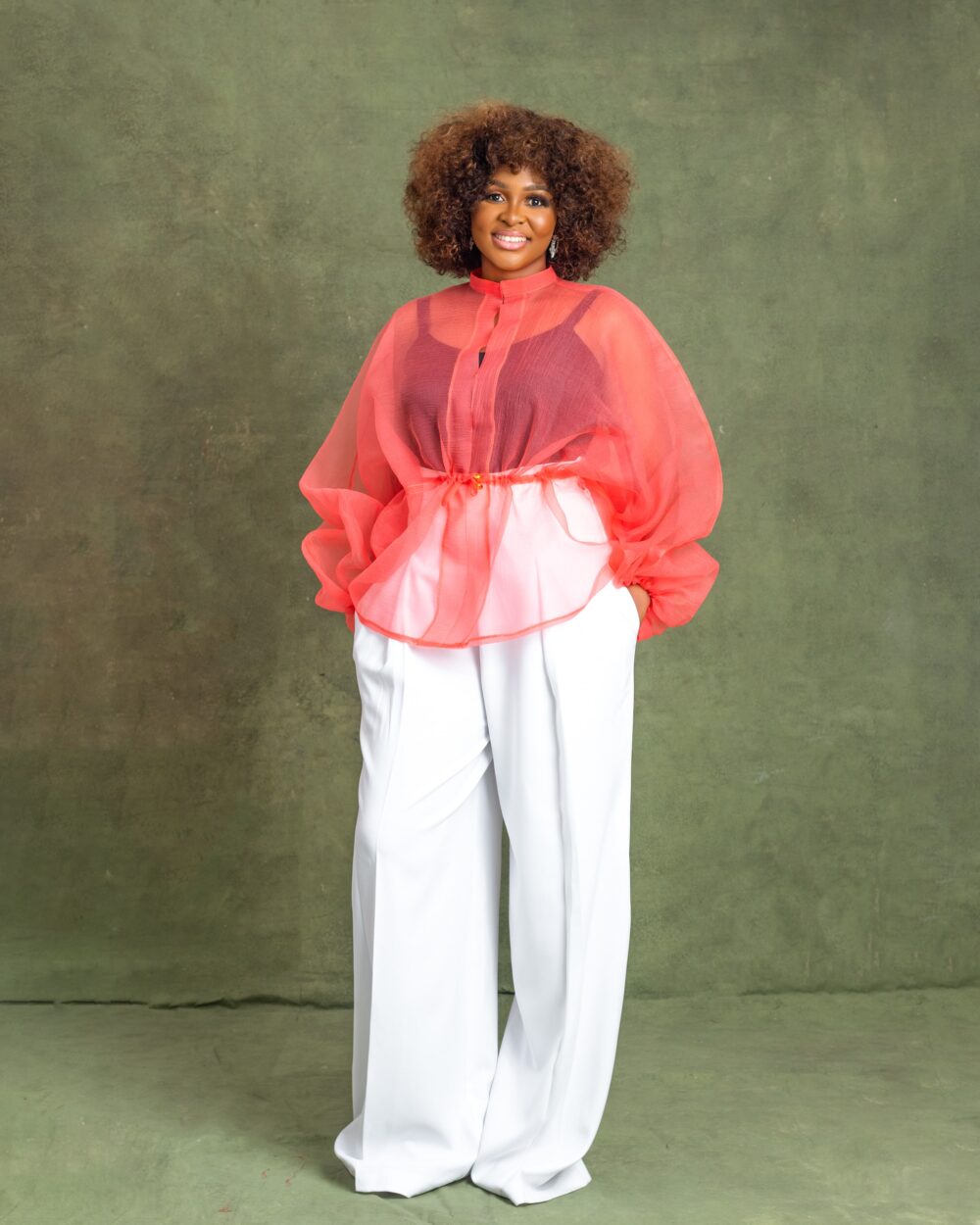 NONNISTICS HIGH WAIST FRONT PLEATED WHITE PANT